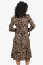 Reformation Leopard Print Port High Neck Midi Dress Size 2