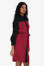 Louis Vuitton Burgundy/Black Silk Shirt Dress Size 34