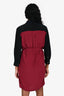 Louis Vuitton Burgundy/Black Silk Shirt Dress Size 34