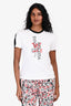 Louis Vuitton White/Black/Red Logo T-Shirt Size XS