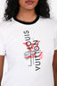 Louis Vuitton White/Black/Red Logo T-Shirt Size XS