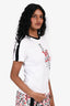 Louis Vuitton White/Black/Red Logo T-Shirt Size XS