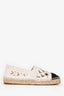 Pre-Loved Chanel™ White/Black Crochet CC Espadrilles Size 37