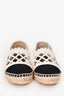 Pre-Loved Chanel™ White/Black Crochet CC Espadrilles Size 37