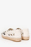 Pre-Loved Chanel™ White/Black Crochet CC Espadrilles Size 37