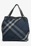 Burberry Navy Nova Check Nylon Tote Bag