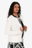 Iro White Tweed Light Weight Fringe Blazer Size 38