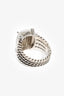 David Yurman Sterling Sliver Diamond Pave 'Wheaton' Ring Size 7