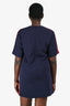 Gucci Blue Web Side Detail Crew Neck Dress Size 40