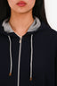 Brunello Cucinelli Blue Cashmere Zip Up Hoodie Size 52 Mens