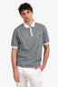 Brunello Cucinelli Grey/White Polo Shirt Size 56 Mens