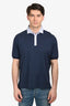 Brunello Cucinelli Blue Cotton/Poplin Polo Shirt Size 56 Mens