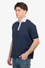 Brunello Cucinelli Blue Cotton/Poplin Polo Shirt Size 56 Mens