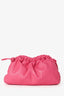 Mansur Gavriel Pink Leather Ruched Crossbody Clutch
