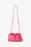 Mansur Gavriel Pink Leather Ruched Crossbody Clutch