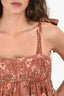 Ulla Johnson Sleeveless 2022 Brown Floral Print Top Size 4
