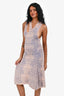 MCQ Alexander Mcqueen Pink/Blue Knit Cut Out Sleeveless Midi Dress Size S