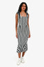 Dolce & Gabbana Black/White Stripe Tie Sleeveless Midi Dress Size 38