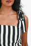 Dolce & Gabbana Black/White Stripe Tie Sleeveless Midi Dress Size 38