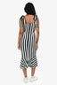 Dolce & Gabbana Black/White Stripe Tie Sleeveless Midi Dress Size 38