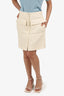 Pre-Loved Chanel™ Cream Tweed Pocket Midi Skirt Size 36