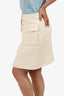 Pre-Loved Chanel™ Cream Tweed Pocket Midi Skirt Size 36