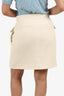 Pre-Loved Chanel™ Cream Tweed Pocket Midi Skirt Size 36