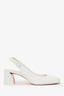 Christian Louboutin White Leather 'So Jane' Slingback Pumps Size 39