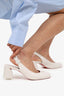 Christian Louboutin White Leather 'So Jane' Slingback Pumps Size 39