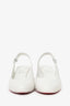 Christian Louboutin White Leather 'So Jane' Slingback Pumps Size 39