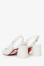 Christian Louboutin White Leather 'So Jane' Slingback Pumps Size 39