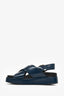 Dries Van Noten Blue Patent Leather Criss Cross Sandals Size 38.5