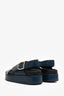 Dries Van Noten Blue Patent Leather Criss Cross Sandals Size 38.5
