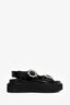 Simone Rocha Black Pearl Crystal Embellished Platform Sandals Size 37