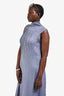 Issey Miyake Purple Pleated Mockneck Sleeveless Maxi Dress Size 3