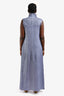 Issey Miyake Purple Pleated Mockneck Sleeveless Maxi Dress Size 3