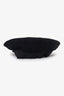Pre-Loved Chanel™ Black Wool CC Logo Beret Size L