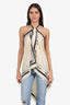 Hermès Cream/Black Silk Halter Neck Tunic Size 38