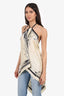 Hermès Cream/Black Silk Halter Neck Tunic Size 38