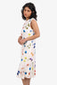 Escada White/Multicolour Floral Sequin Dress Size 36