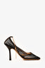 Bottega Veneta Black Mesh Square Toe Heels Size 37