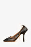 Bottega Veneta Black Mesh Square Toe Heels Size 37
