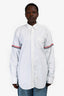 Thom Browne White Cotton Button Down Striped Armband Shirt Size L Mens