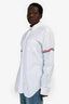 Thom Browne White Cotton Button Down Striped Armband Shirt Size L Mens