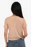 Miu Miu Beige Logo Sheer Crewneck T-Shirt Size M