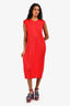Pleats Please by Issey Miyake Red Pleated Sleeveless Dress Size 3