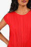 Pleats Please by Issey Miyake Red Pleated Sleeveless Dress Size 3