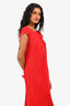Pleats Please by Issey Miyake Red Pleated Sleeveless Dress Size 3
