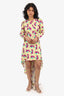 Attico Yellow Floral Print Long Sleeve Maxi Dress Size 42