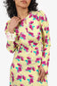 Attico Yellow Floral Print Long Sleeve Maxi Dress Size 42